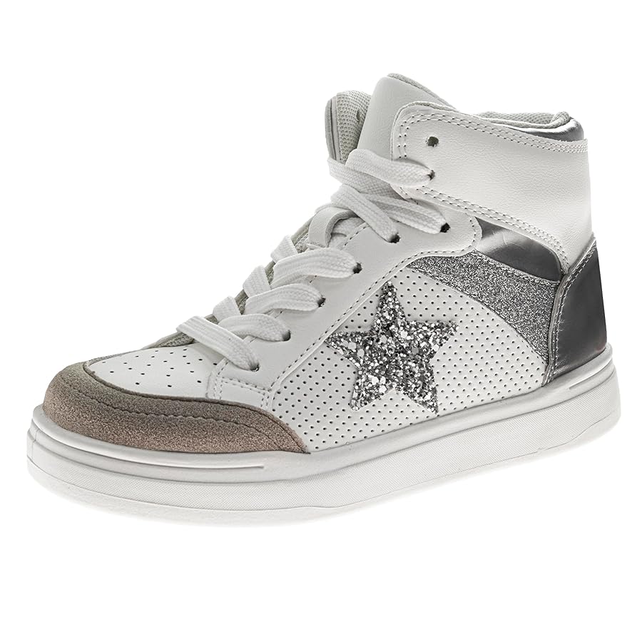 Amazon.com | KENSIE GIRL Glittery High Top Sneakers for Kids